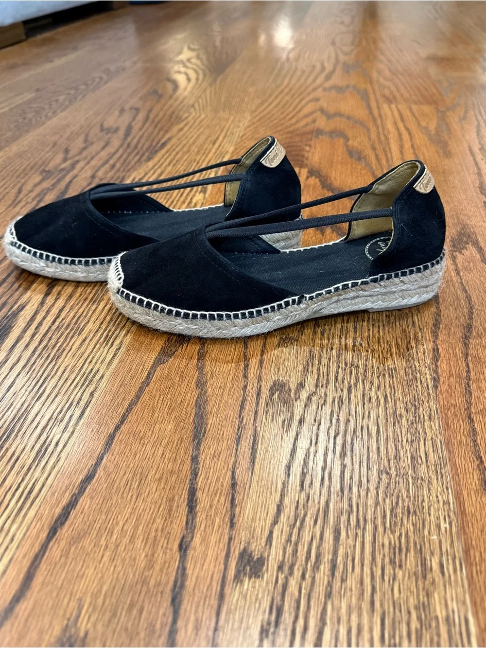 Black Espadrille Flats with Crisscross Straps